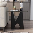 Furniture of America Fern Metal and Glass Top Square End Table in Black