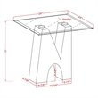 Furniture of America Fern Metal and Glass Top Square End Table in Black