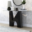 Furniture of America Fern Metal and Glass Top Rectangle Sofa Table in Black