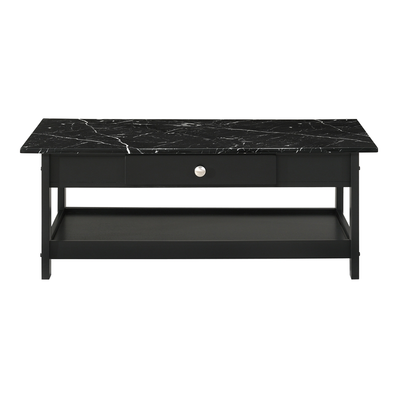 Furniture of America Histe Wood Storage 3-Piece Coffee Table Set in Black