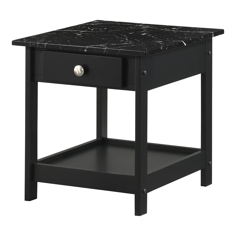 Furniture of America Histe Wood Storage 3-Piece Coffee Table Set in Black