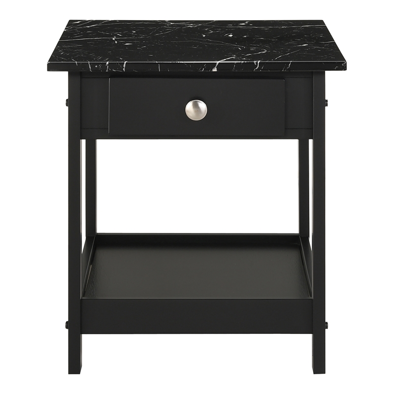 Furniture of America Histe Wood Storage 3-Piece Coffee Table Set in Black