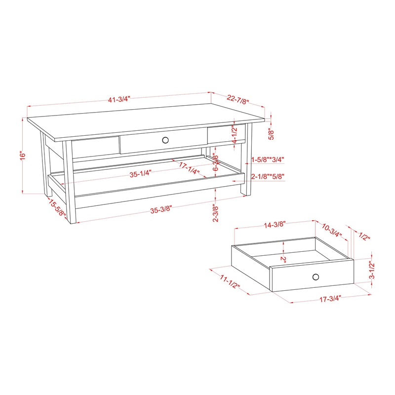Furniture of America Histe Wood Storage 3-Piece Coffee Table Set in White