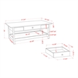 Furniture of America Histe Wood Storage 3-Piece Coffee Table Set in White