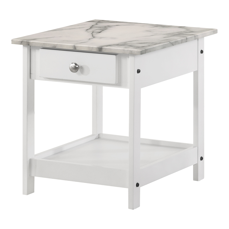 Furniture of America Histe Wood Storage 3-Piece Coffee Table Set in White