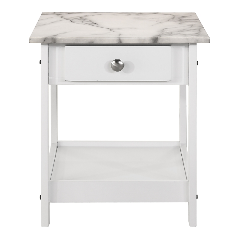 Furniture of America Histe Wood Storage 3-Piece Coffee Table Set in White