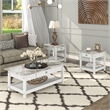 Furniture of America Histe Wood Storage 3-Piece Coffee Table Set in White