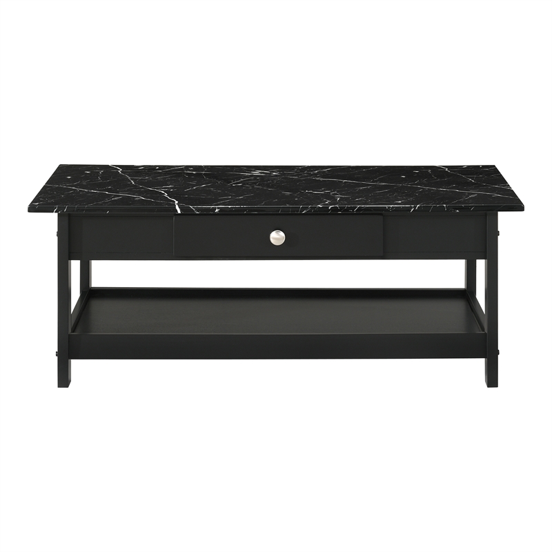 Furniture of America Histe Wood Storage 4-Piece Coffee Table Set in Black