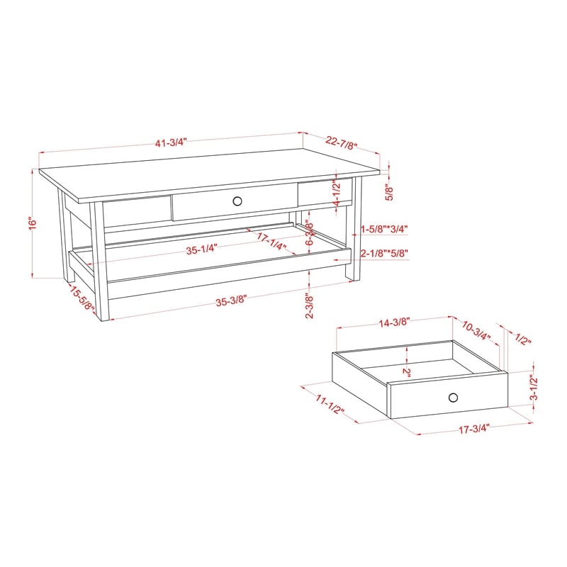 Furniture of America Histe Wood Storage 4-Piece Coffee Table Set in White