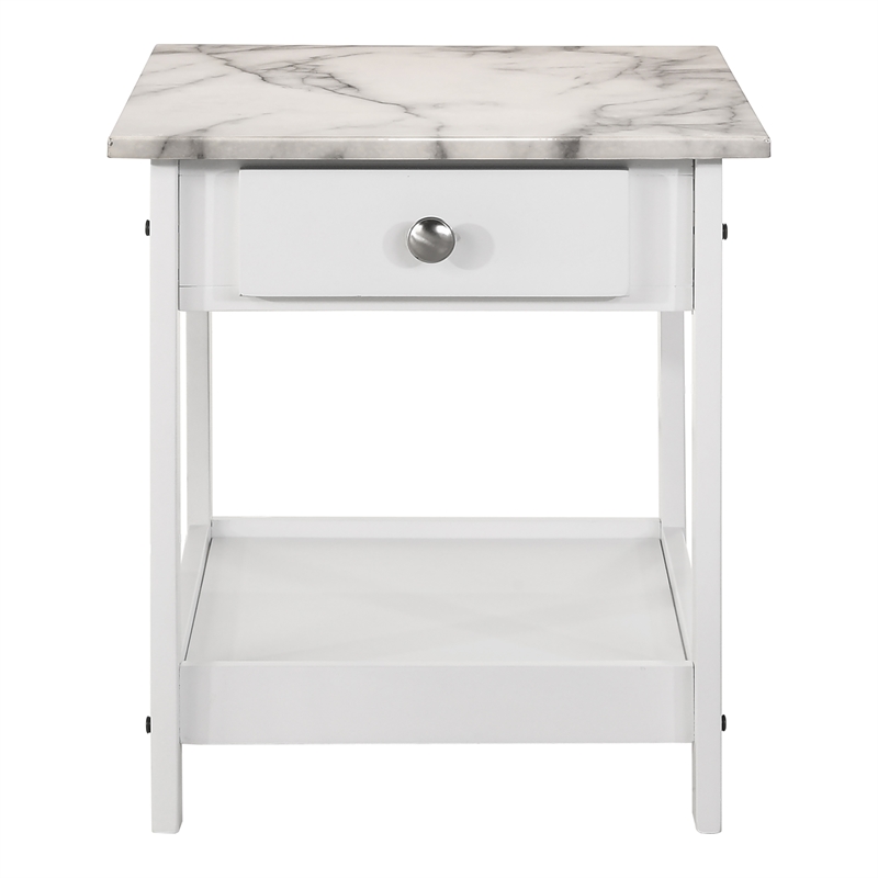 Furniture of America Histe Wood Storage 4-Piece Coffee Table Set in White