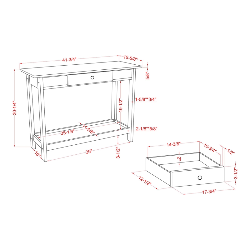 Furniture of America Histe Faux Marble and Wood 1-Drawer Sofa Table in White