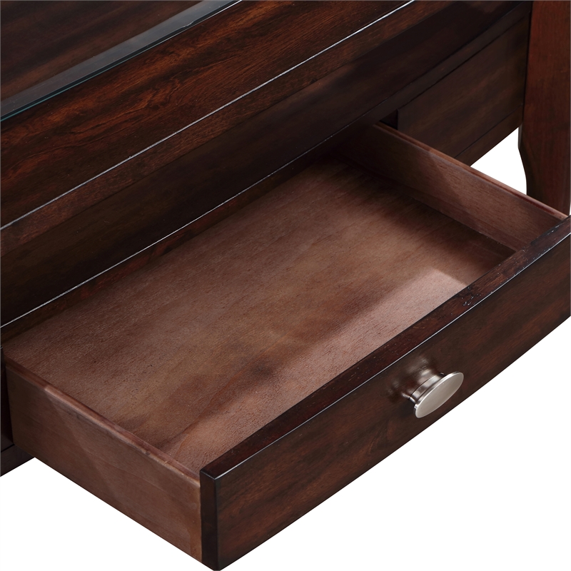 Furniture of America Eski Wood 1-Drawer Coffee Table in Dark Walnut