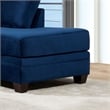 Furniture of America Rena Microfiber Upholstered L-Shaped Sectional in Navy