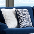 Furniture of America Rena Microfiber L-Shaped Sectional with Ottoman in Navy