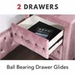 Furniture of America Gijit 3pc Pink Fabric Bedroom Set - Queen + 2 Nightstands