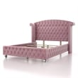 Furniture of America Gijit 3pc Pink Fabric Bedroom Set - Queen + 2 Nightstands