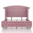 Furniture of America Gijit 3pc Pink Fabric Bedroom Set - Queen + 2 Nightstands