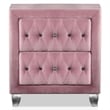 Furniture of America Gijit 3pc Pink Fabric Bedroom Set - Queen + 2 Nightstands