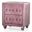 Furniture of America Gijit 3pc Pink Fabric Bedroom Set - Queen + 2 Nightstands