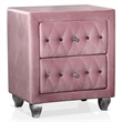 FOA Gijit 5pc Pink Fabric Bedroom Set - Queen + 2 Nightstands + Dresser + Mirror