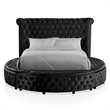 Furniture of America Vriam 3pc Black Fabric Bedroom Set - Queen + 2 Nightstands