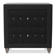 Furniture of America Vriam 3pc Black Fabric Bedroom Set - Queen + 2 Nightstands