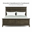 Furniture of America Parro Solid Wood Panel Queen Bed in Gray