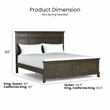Furniture of America Parro Solid Wood Panel Queen Bed in Gray