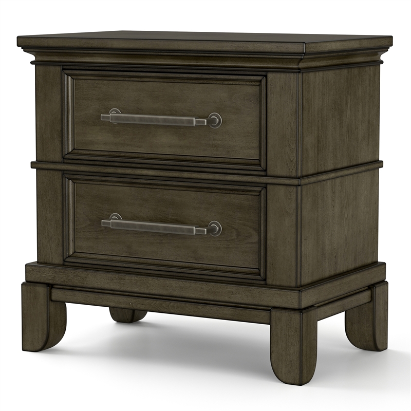 Furniture of America Parro 3pc Gray Wood Bedroom Set - Queen + 2 Nightstands