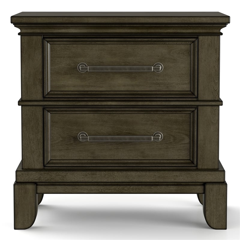 FOA Parro 5pc Gray Wood Bedroom Set - Queen + 2 Nightstands + Dresser + Mirror