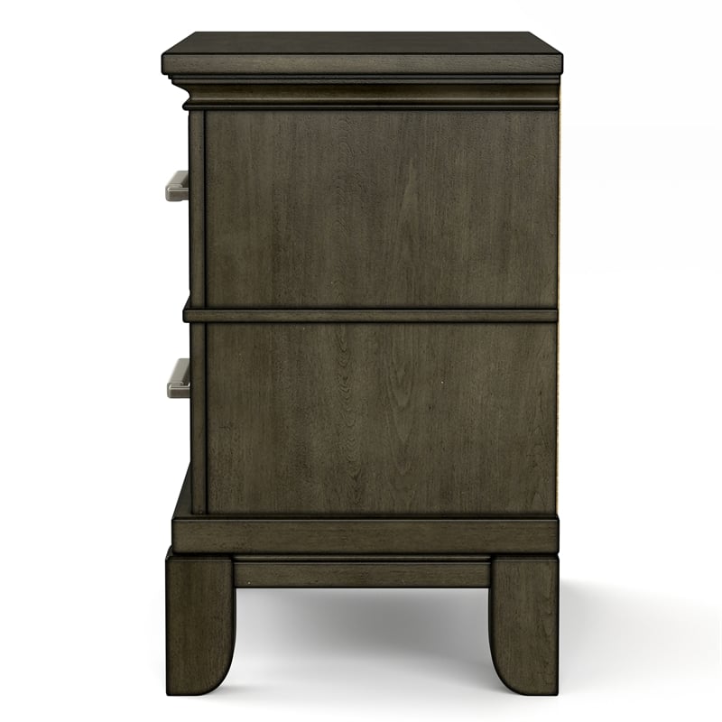 FOA Parro 5pc Gray Wood Bedroom Set - Queen + 2 Nightstands + Dresser + Mirror