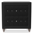 FOA Biron 3pc Black Fabric Upholstered Bedroom Set - King + 2 Nightstands