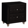 FOA Biron 3pc Black Fabric Upholstered Bedroom Set - Queen + 2 Nightstands