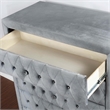FOA Biron 6pc Gray Fabric Bed Set- CalKing+2 Nightstands+Chest+Dresser+Mirror
