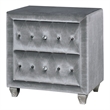 FOA Biron 6pc Gray Fabric Bed Set- CalKing+2 Nightstands+Chest+Dresser+Mirror