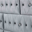 FOA Biron 6pc Gray Fabric Bed Set- CalKing+2 Nightstands+Chest+Dresser+Mirror