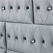 FOA Biron 6pc Gray Fabric Bed Set - Queen+2 Nightstands+Chest+Dresser+Mirror