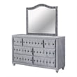 FOA Biron 5pc Gray Fabric Bedroom Set - Cal King+2 Nightstands+Dresser+Mirror