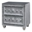 FOA Biron 5pc Gray Fabric Bedroom Set - Queen+2 Nightstands+Dresser+Mirror