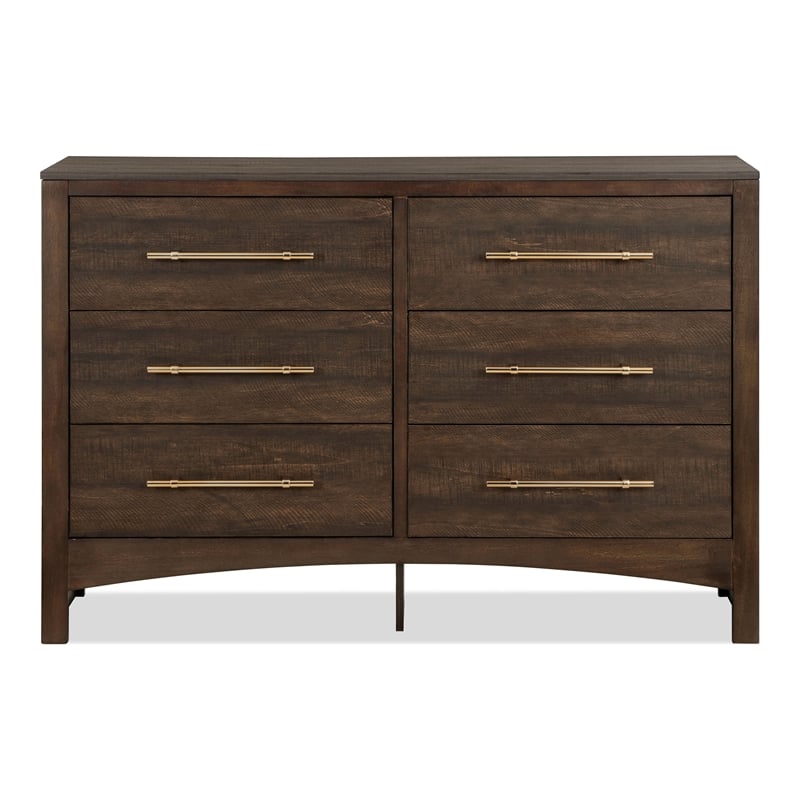 Furniture of America Irvine Contemporary Wood 6-Drawer Dresser in Walnut