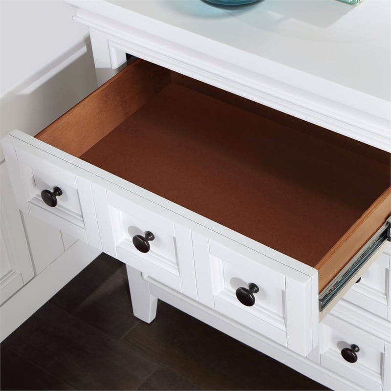 FOA Ender 6pc White Wood Bedroom Set -CalKing+2 Nightstands+Chest+Dresser+Mirror