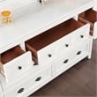 FOA Ender 6pc White Wood Bedroom Set - Full+ 2 Nightstands+Chest+Dresser+ Mirror