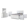 FOA Ender 6pc White Wood Bedroom Set - Full+ 2 Nightstands+Chest+Dresser+ Mirror