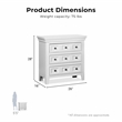 FOA Ender 6pc White Wood Bedroom Set - Queen+2 Nightstands+Chest+Dresser+Mirror