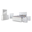 FOA Ender 6pc White Wood Bedroom Set - Twin +2 Nightstands +Chest+Dresser+Mirror