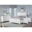 FOA Ender 5pc White Wood Bedroom Set - Full + 2 Nightstands + Dresser + Mirror