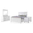 FOA Ender 5pc White Wood Bedroom Set - Twin + 2 Nightstands + Dresser + Mirror