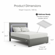 FOA Santi 6pc Gray Wood Bedroom Set - Queen+2 Nightstands+Chest+Dresser+Mirror