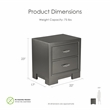 FOA Santi 6pc Gray Wood Bedroom Set - Queen+2 Nightstands+Chest+Dresser+Mirror