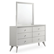 FOA Vrone 5pc Wood White Bedroom Set - Cal King+2 Nightstands+Dresser+Mirror